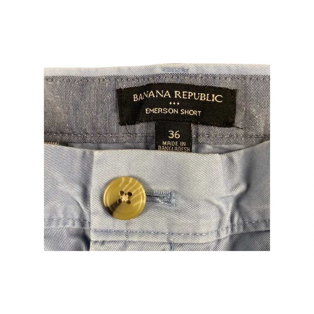 Banana Republic Emerson Shorts Mens 36 Light Blue Chino Flat Front Casual Summer